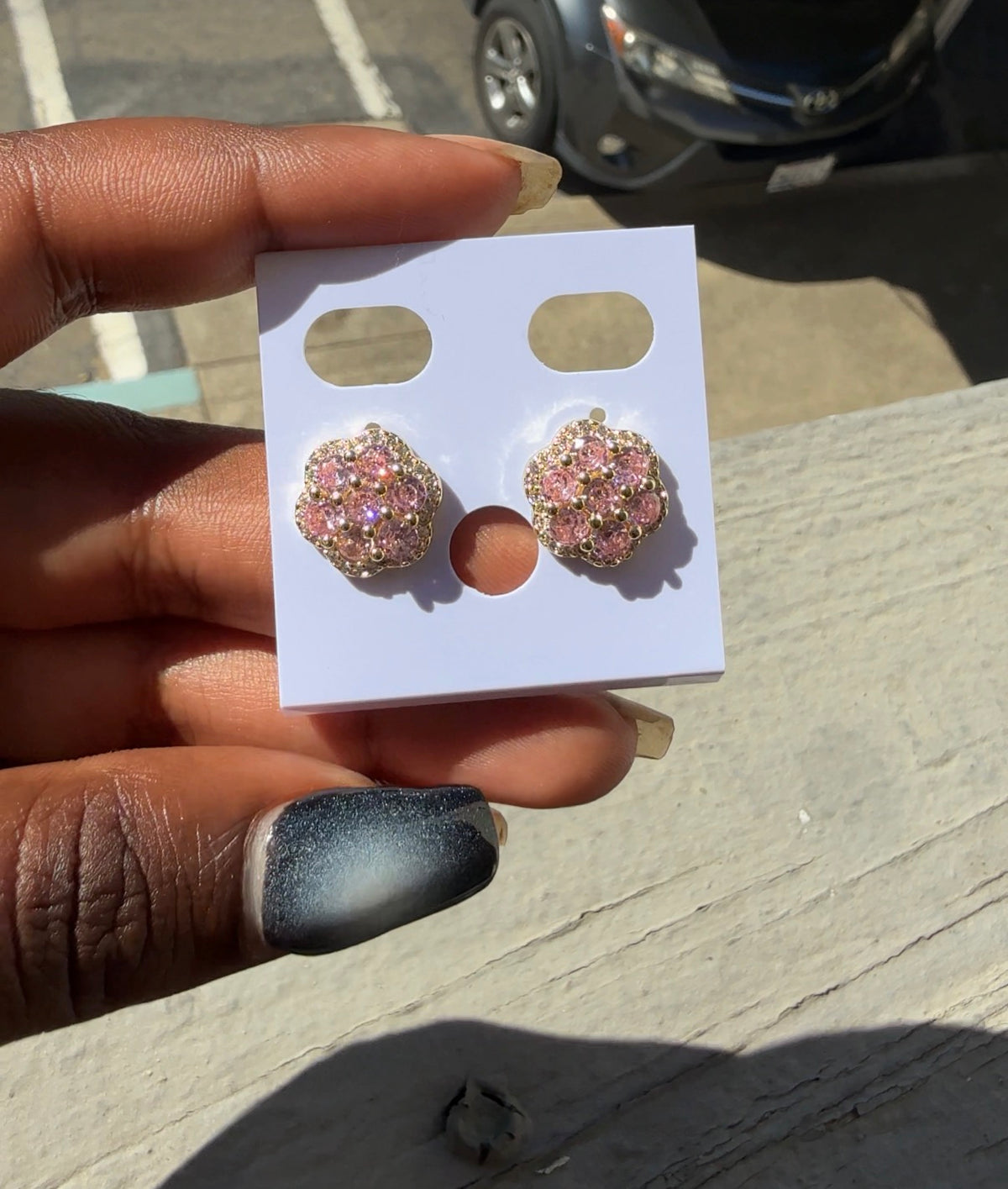 Pink Flower Dmn Earring